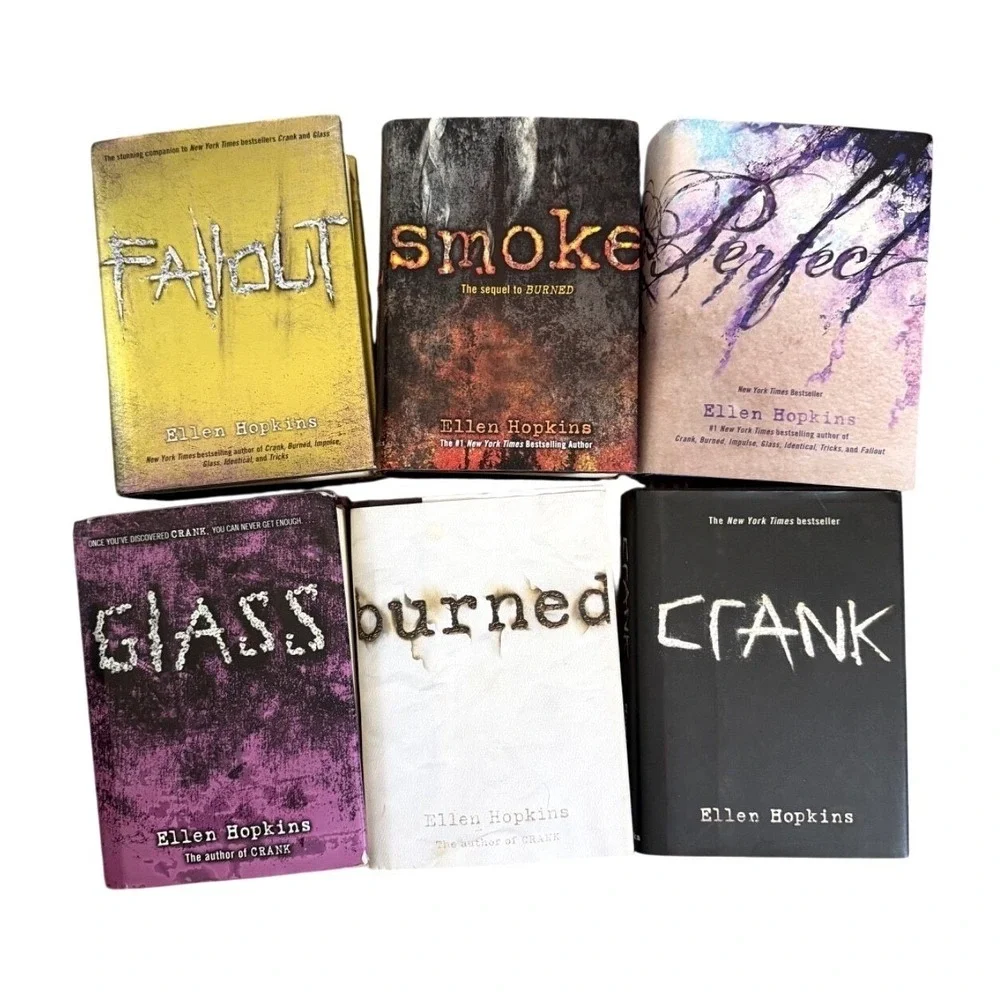 Ellen Hopkins Hardcover Book Lot of 6 Crank Burned Glass Fallout Perfect Smoke